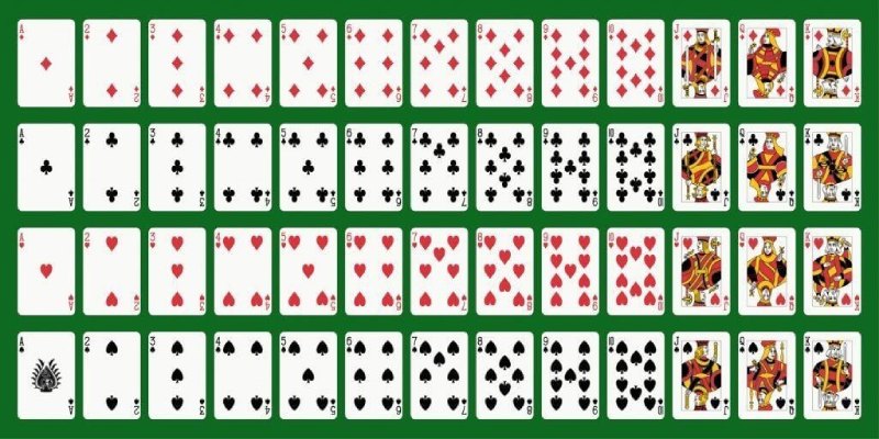 Liêng sử dụng bộ bài Tây 52 lá để chia cho những người tham gia ván bài